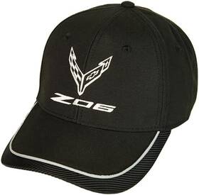 Rw-dc155 Sr1 Performance C8 Z06 Corvette Hat - Next Generation Carbon Fiber Silver Accent Cap Black