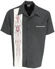 St35680bk-lg Summit Gifts Pinstripe Bowling Shirt