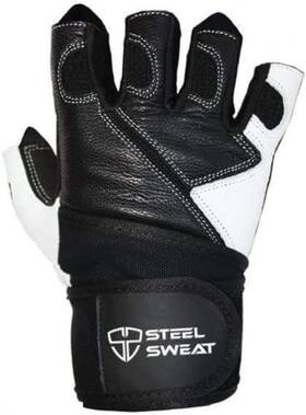 U-9h-2pif-45o1 Steel Sweat Like New Weightlifting Gloves - Leather Zed Pro Black X-large