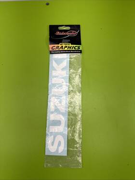 St107026 Sticker Point 107026 White Suzuki Logo Decal Approx. Size 9 Inch X2 Nos