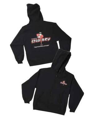 2492-00 Stud Boy Zip Hoodie Md Black