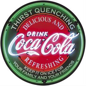 9ccgrn Summit Gifts Sign Vintage Neon Coca-cola 36 Inch Diameter Each