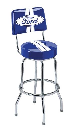 Frd-42206 Summit Gifts Ford Striped Swivel Stool