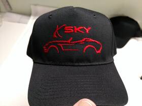 Blackredskykappahat003 Super D Specialties Saturn Sky Kappa Black Hat Embroidered Red - Port And Co. 5 Panel New