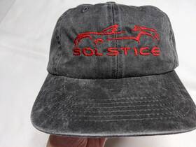 Charcoalsolkappahatred008 Super D Specialties Pontiac Solstice Kappa Charcoal Hat Embroidered Red - Pwu- 6 Panel New