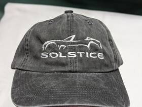 Charcoalsolkappahatsilver008 Super D Specialties Pontiac Solstice Kappa Charcoal Hat Embroidered Silver - Pwu- 6 Panel New