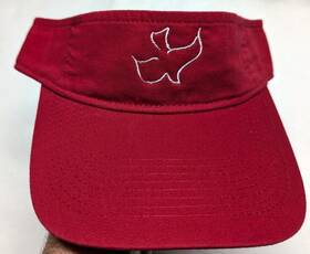 Rednsilvholyspirit777v Super D Specialties Holy Spirit Image On Red Visor Embroidered Silver - Port And Co. 3 Panel New