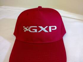 Redsilvergxphat006 Super D Specialties Pontiac Gxp Red Hat Embroidered Silver Port And Co. 5 Panel New