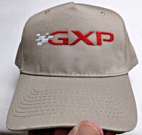 Tanredsilvergxphat006 Super D Specialties Pontiac Gxp Tan Hat Embroidered Silver N Red Port And Co. 5 Panel New