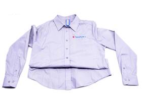 Xza006-5 Suzuki New Oem Ladies Medium Grey Long Sleeve Button Up Shirt Nos