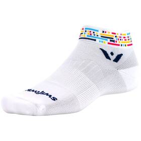 1ead0zz-b Swiftwick Vision One Morse Socks - 1 Inch White/blue Large/x-large