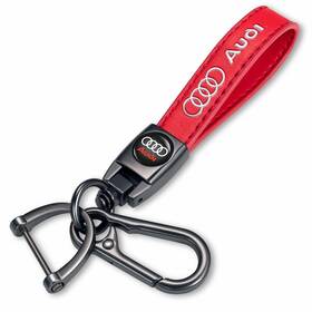 Tacoma 762744535957 Genuine Leather Car Keychain Fit For Audi A1 A3 Rs3 A4 A5 A6 A7 Red