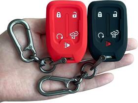 Tandrive 749119302536 2pcs Silicone Smart Key Fob Case Cover For 2023 Black Red