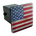 Th.z002523 M Unbranded Rustic American Flag Wood Grain Design Tow Trailer Hitch
