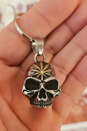 Trb002 The Ride Bell 3-d Skull Gold Leaf For All Motorcycles Harley Biker Lucky Sale