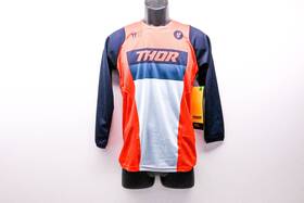 2912-1876 Thor Youth Pulse S21 Jersey Orange Midnight Blue And Grey Large Nos