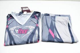 3070-0276 Thor Pink Large Girls Pajama Long Sleeve Top And Bottom Nos