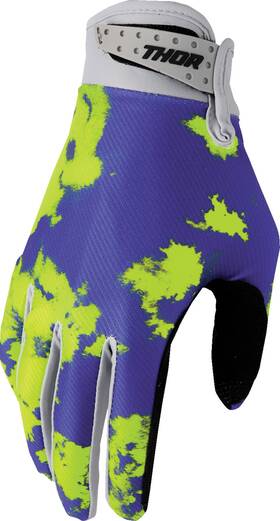 3332-1911 Thor Youth Launchmode Bleach Gloves Gray/acid Large Motorcycle And Atv