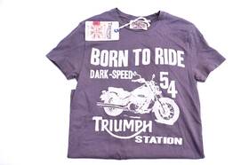 Mtss14328 Triumph New Oem Lowar Born To Ride Tee Shirt Dark Grey Xsmall Nos