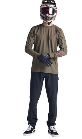 Troy Lee Designs 887202469114 Ruckus Long Sleeve Ride Tee Fangs Olive Xl