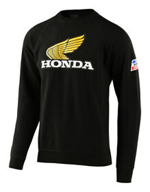 742874003 Troy Lee Designs Honda Retro Wing Crew Fleece Black Size Medium