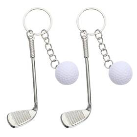 743084 Tweruna 1 Gajzfzaj 2 Pack Golf Keychain Funny Ball Keychains Medium Silver White
