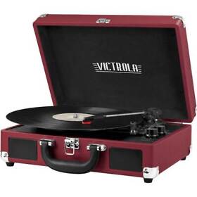 Vsc-550bt-msl Victrola Vintage 3-speed Bluetooth Suitcase Turntable With Speakers Marsala