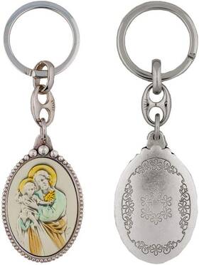 Vi3964 Village Gift Importers Premium Assorted Holy Figure Keychains Jesus Grey