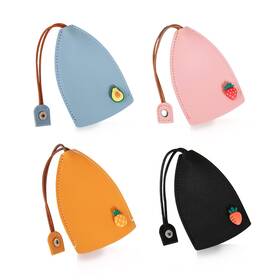 1218001 Wisepoint Cute Key Fob Case 4pcs Pu Leather Small Black/blue/pink/yellow