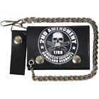 Wlb1021 Hot Leathers Amendment Leather Chain Wallet Black