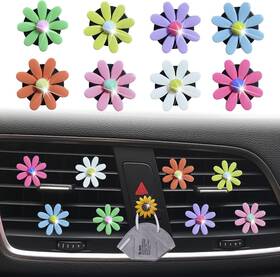 37-9599-isar Xinjincang 8 Pcs Daisy Air Vent Clips Cute Flower Car Fresheners Vents Mix