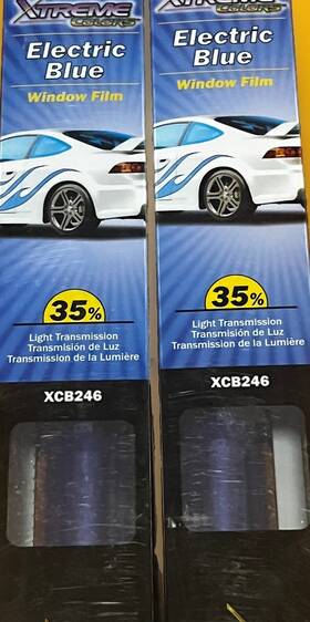Xcb246 Xtream Colors 045162474306 2- Nos Rolls Xtreme Gila Electric Blue Window Film Tint 35% Htf