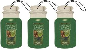 1166127 Yankee Candle Paper Car Jar Balsam And Cedar Pack 1 Fl Oz Of 3 Green