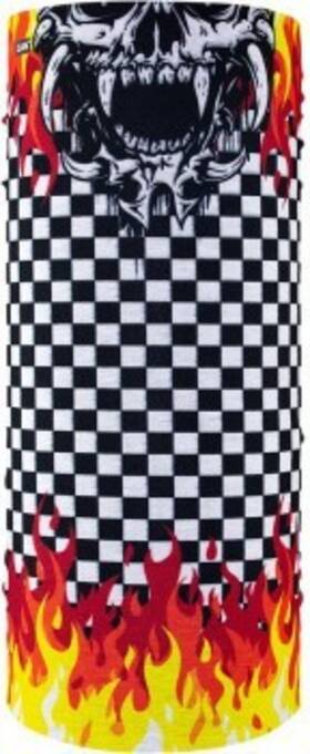 Zan Headgear 642608055862 Motley Tube Polyester Neck Checker Flames T450 Skull