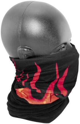 Tc001 Zan Headgear Combo Motley Tube Osfm Black With Orange Flames