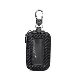 Herympn8 Zeathery Key Fob Holder Visual Design Pvc Portable 1 Pc Carbon Fiber Black