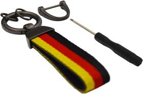 0107052 Zorratin 2-layers German Flag Stripes Car Keychain With