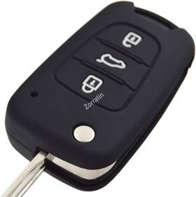 A0105226-3-b Zorratin Silicone Rubber Key Fob Case Covers Protectors 3 Buttons Black