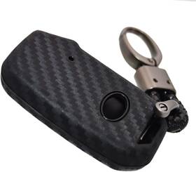 A0105431-4 Zorratin Carbon Silicone Key Fob Without Hold Button On Back With Black Keychain