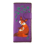 Lavishy Fox Mother Love Purple Faux Leather Large Flat Wallet, Gift For Mom. Fixed Price $35.70.