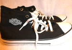 Harley Davidson Men's Nathan Chrome High-top Black Canvas Sneakers D93226 Sz 8. Fixed Price $18.95.