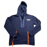 Polaris Men's Navy Blue Pullover Hoodie Long Sleeve Pockets Orange Accents Xl. Fixed Price $24.00.