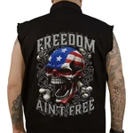 Freedom Ain't Printed Sleeveless Button Down Shirt - Black CO60195XL. Fixed Price $42.60.