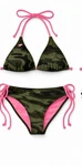 Vtg Fox Racing Bikini Set Y2K Green Camo Tie Side. Fixed Price $120.00.