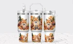 Insulated Travel Tumbler Autumn Fox 30 Oz Stainless Steel Leak Proof. Fixed Price $29.99.