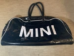 Mini Cooper Black Patent Leather Weekender Duffle Bag Holdall + Shoulder Strap. Fixed Price $50.00.