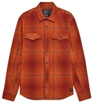 Fox Racing Survivalist Fire Mens Button Up Flannel Shirt Cognac Lg. Fixed Price $45.11.