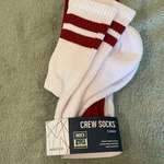 Dsg Crew Socks 3 Pack Red White Striped Unisex Medium Cushioned Nwt. Fixed Price $10.00.