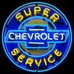 Neonetics Super Service Sign W/backing 5CHEVYB. Fixed Price $670.40.