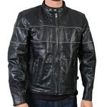 Hot Leathers JKM1004 Men's Vented Scooter Jacket With Reflective Piping. Fixed Price $199.95.